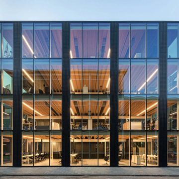Commercial aluminum glass window facade with modern architectural design