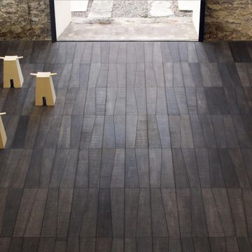 Dark wood floor tiles for outdoor space