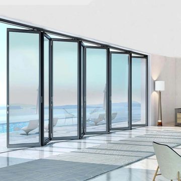 Multi-panel aluminum sliding window and door system with sea view
