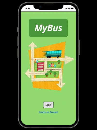 A screen shot of the MyBus app splash page.