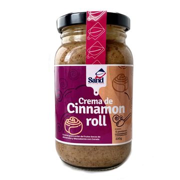Crema de cinnamon roll Sand 230 g, vista frontal del frasco