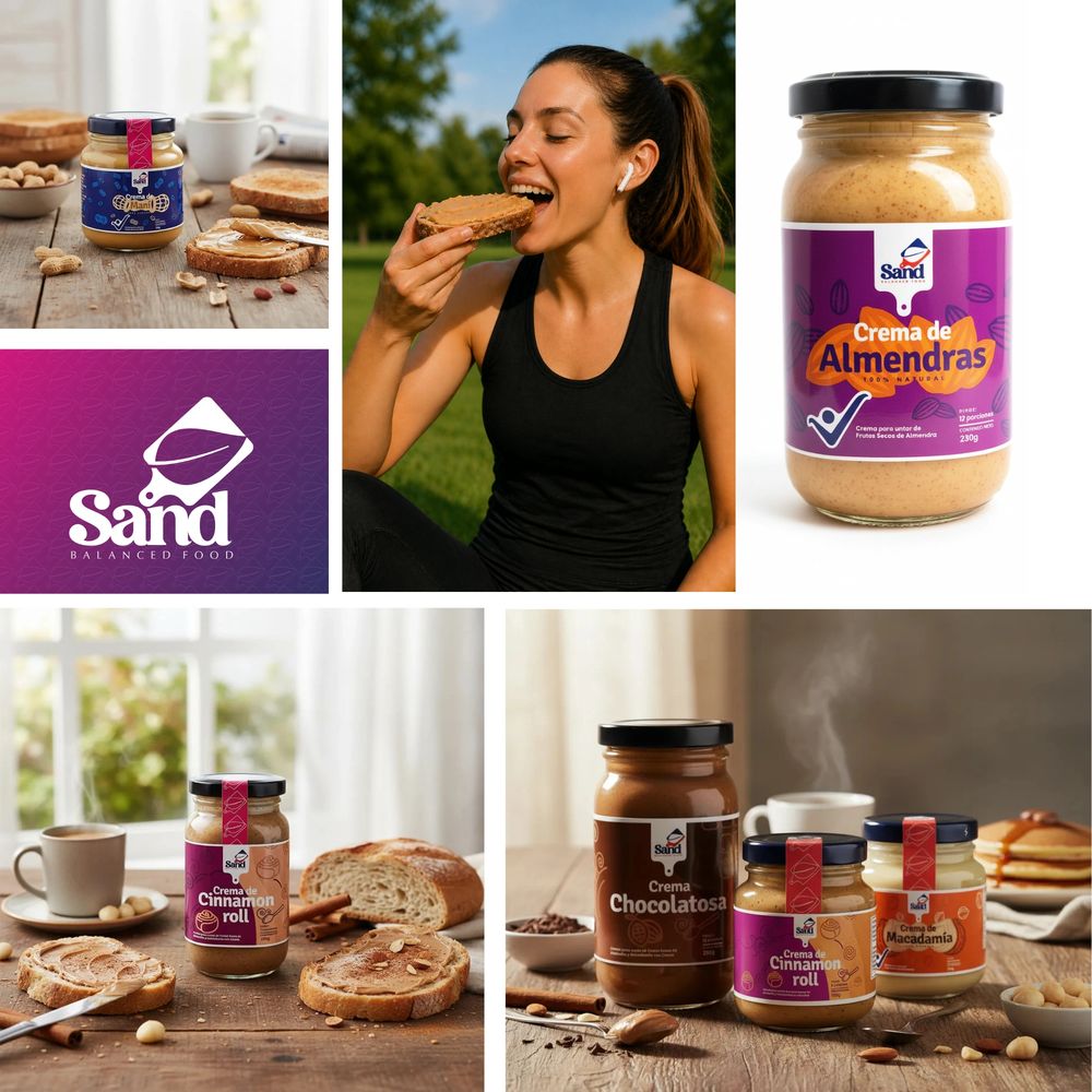 Crema de mani frasco vidrio cream de almendra frasco vidrio mujer deportista comiendo tostada 