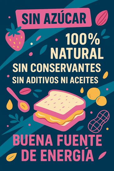 Poster sandwich crema de mani mantequilla de mani frutos secos