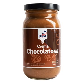 Crema chocolatosa Sand 230 g, vista frontal del frasco