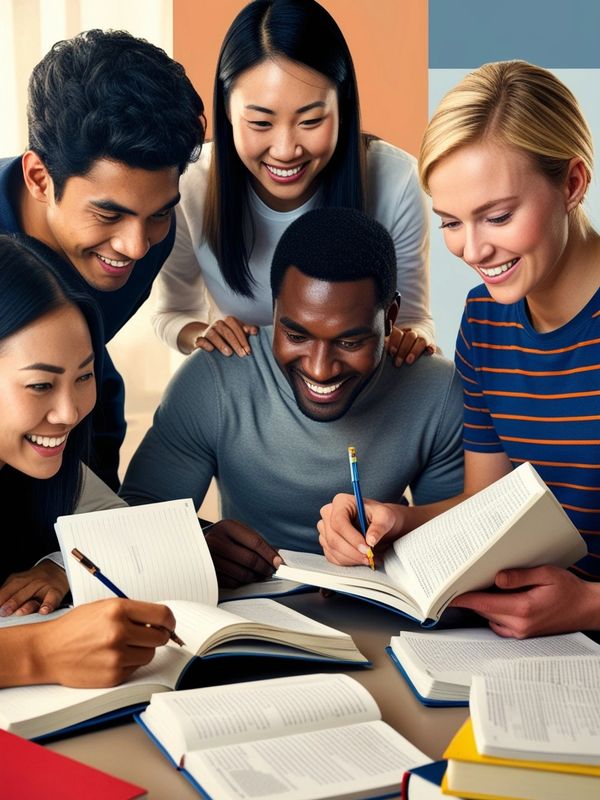 Group of students happy