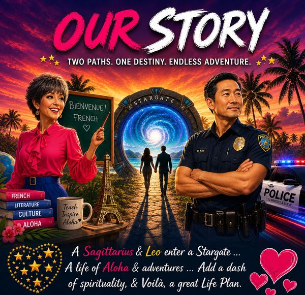 A vibrant poster of two characters by a Stargate, blending culture, adventure, and destiny.