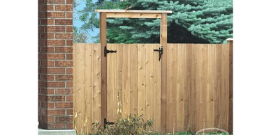 fence with a gate. 

