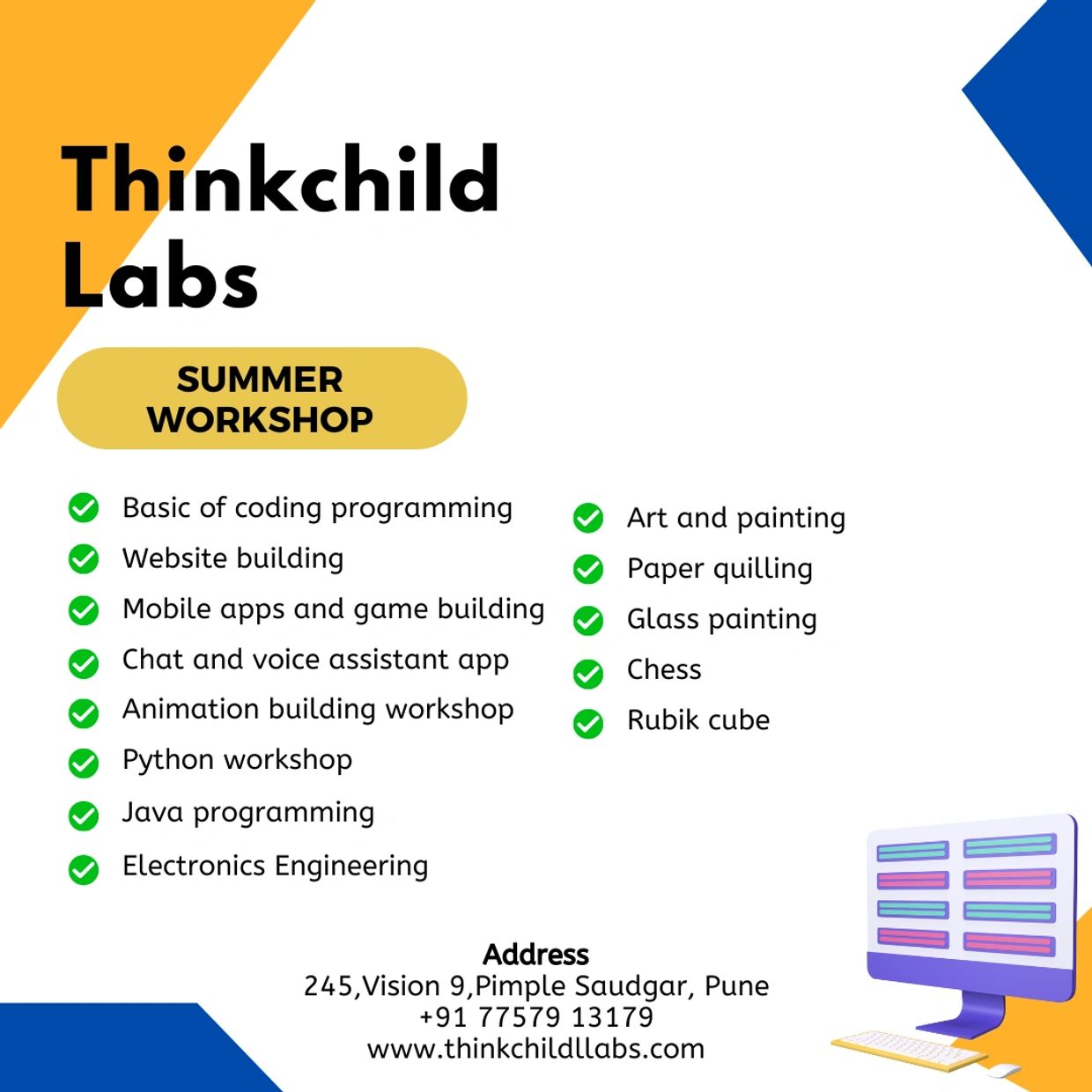 #summer
#workshop
#thinkchild
#pune
#pimplesaudgar
#vision9