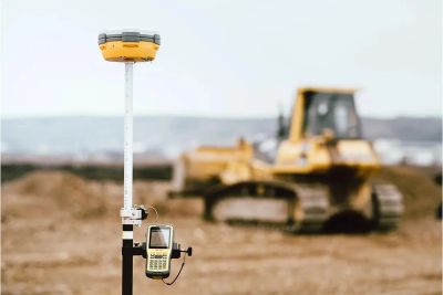 GNSS survey equipment on a construction site