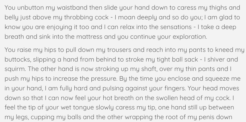 Snippet of erotic fiction by James at Skinmap Sensual Massage, Brighton