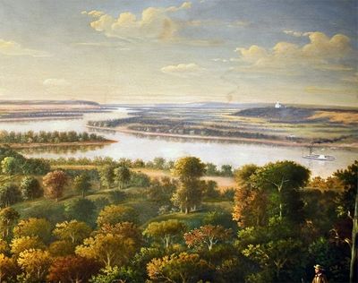100 B.C.Hill Amnihu from Zarahemla 
1845 A.D.  Nauvoo Temple from Montrose