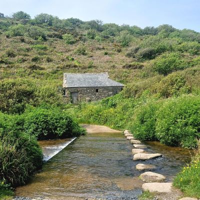 Stepping stones at Penberth Cove