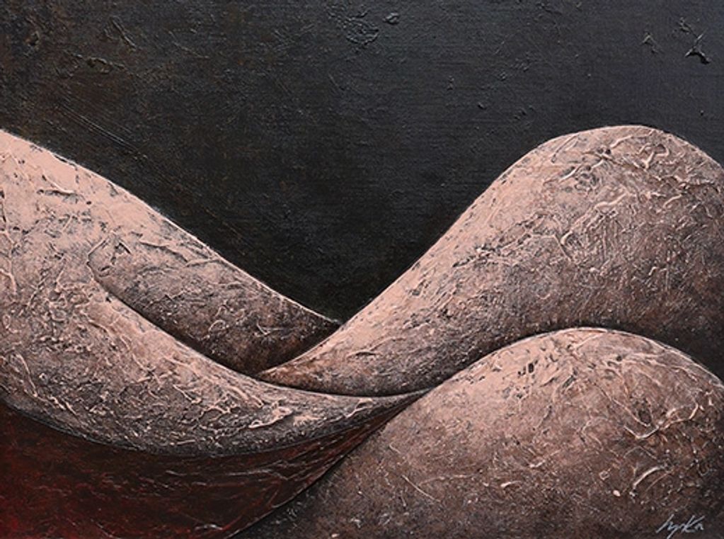 abstract nude woman landscape art