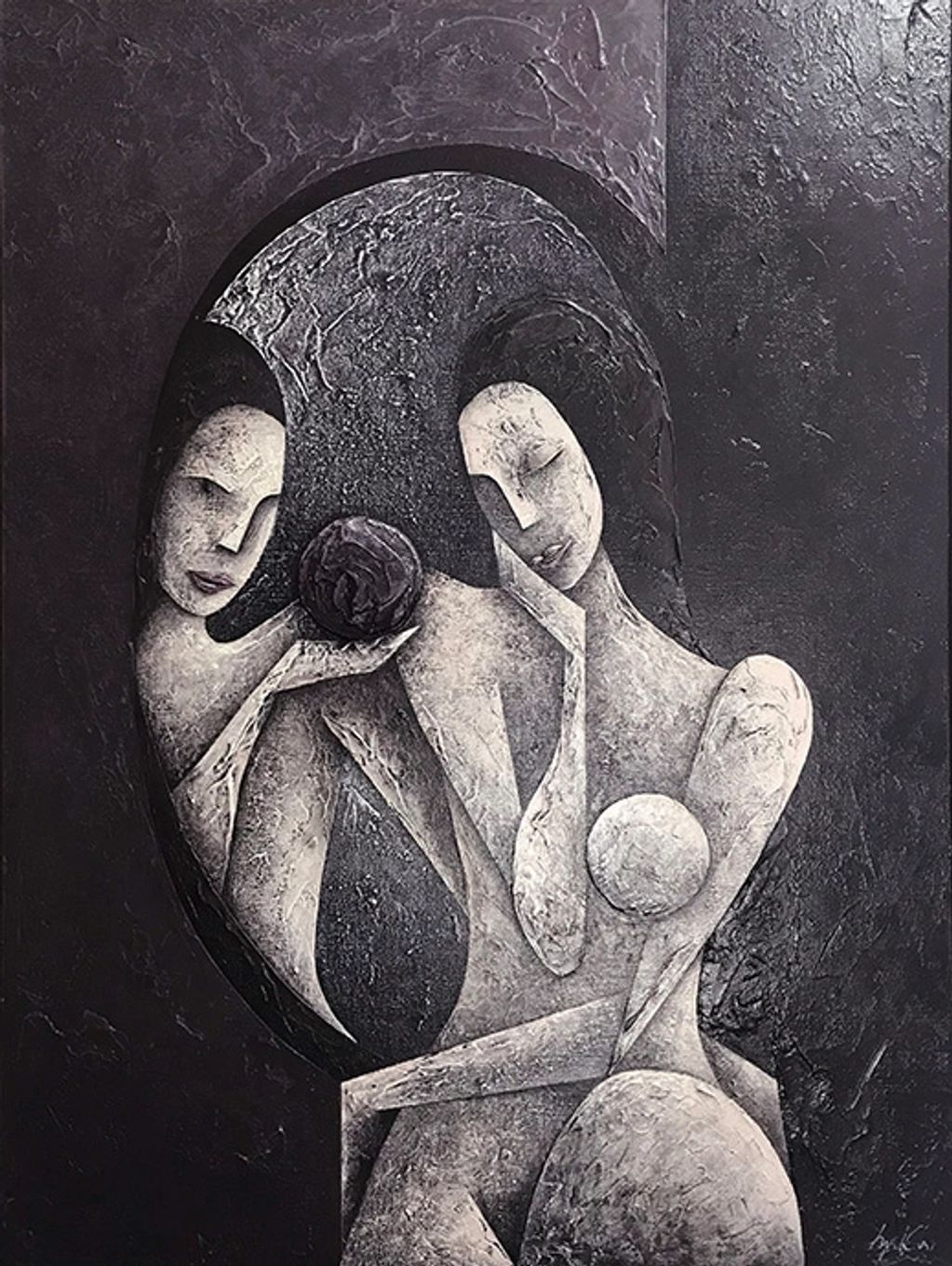 abstract nude woman mirror reflection