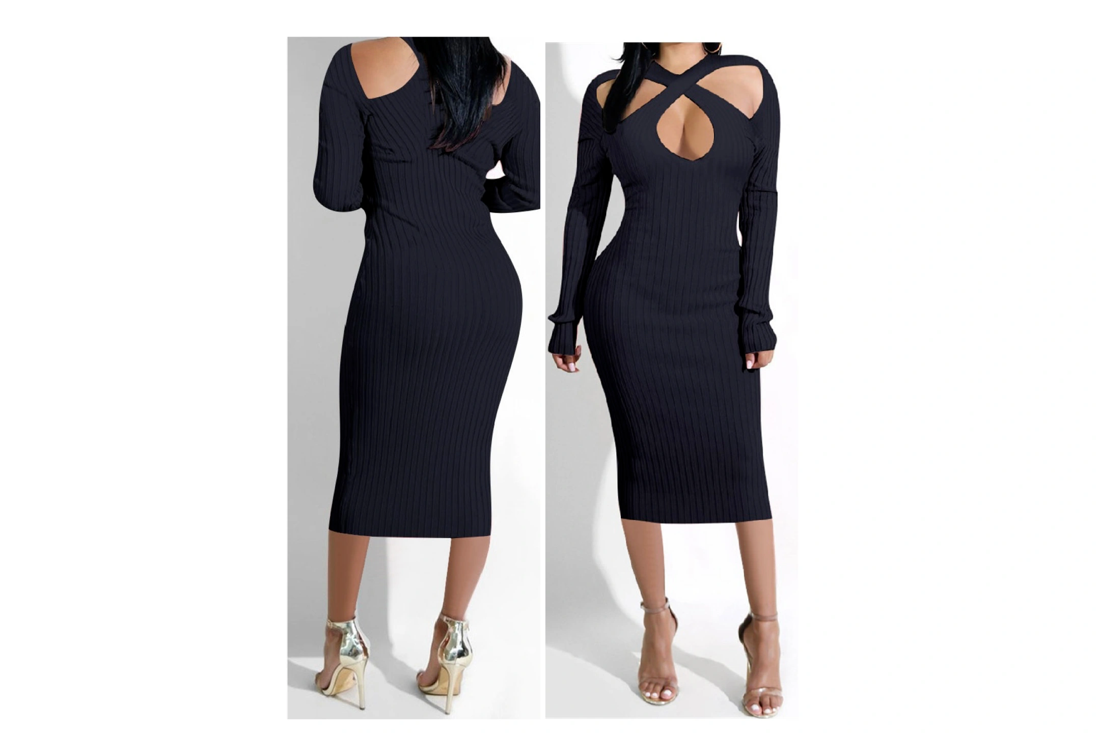 SEXY CUT OUT DRESS / NAVY BLUE