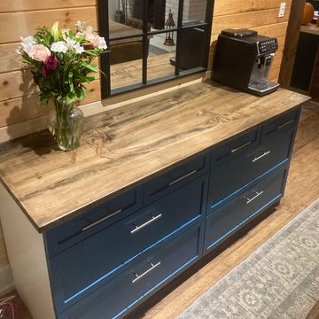 Meuble buffet avec comptoir en érable massif de 1.5 pouces