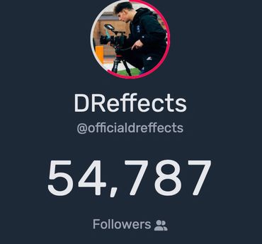 Social media profile showing 54,787 followers for DReffects.