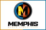 Memphis Audio logo with vibrant colors and bold text.