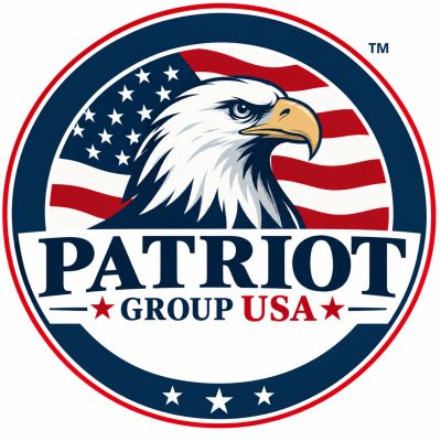 Patriot Group USA logo with an eagle and American flag.