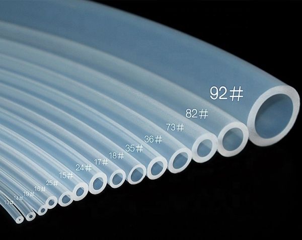Set of transparent tubes with varying diameters labeled by numbers.
