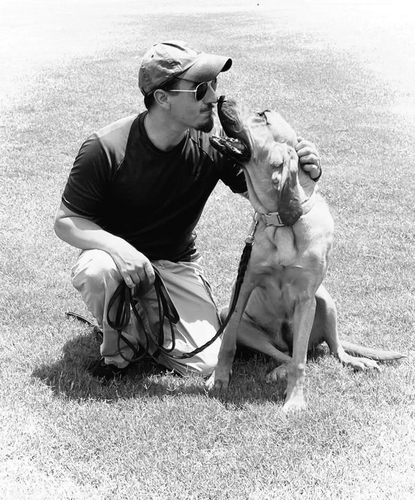 Head trainer and owner Michael Harper with Lizzie.