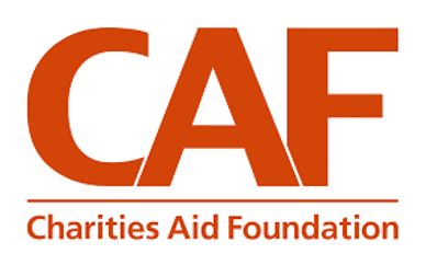 Logo of Charities Aid Foundation with bold orange letters CAF.
