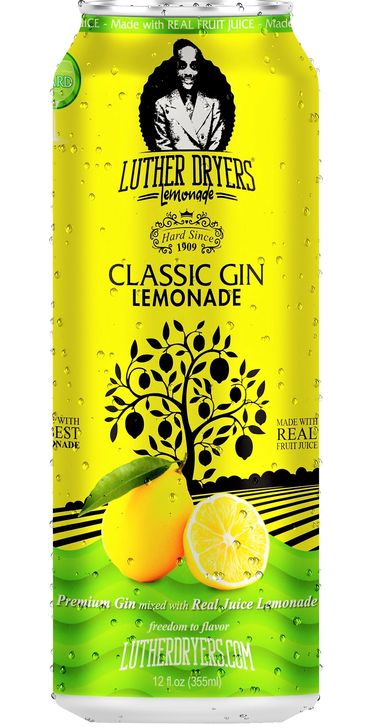 CLASSIC GIN & LEMONADE - WE MIX OUR LUTHER'S ORIGINAL LEMONADE WITH PREMIUM LONDON DRY GIN. 