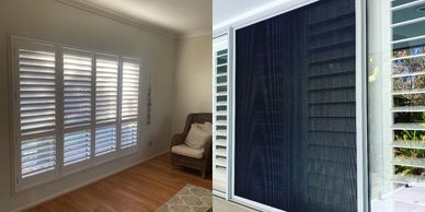 Plantation Shutters and Window Security Screen installed by Tripleguard Security Screens