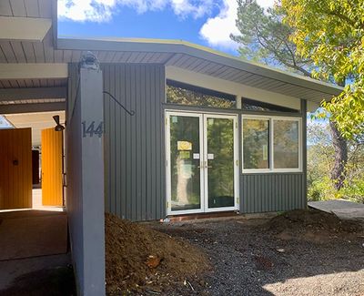 While most of the house was left intact, one major change is the addition of the french doors here o