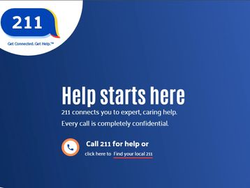 211 helpline offers confidential expert, caring help and connections.