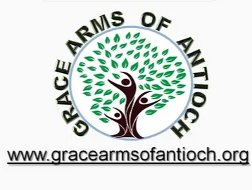 Logo of Grace Arms of Antioch featuring a stylized tree and website link.