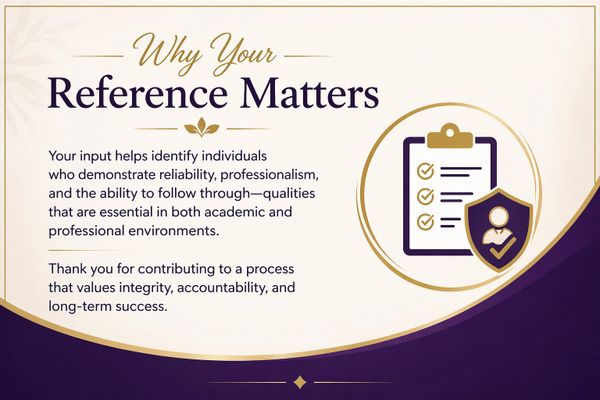 Informative graphic explaining the importance of references in professional settings.