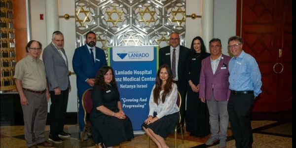 Group photo of professionals at Laniado Hospital in Israel.