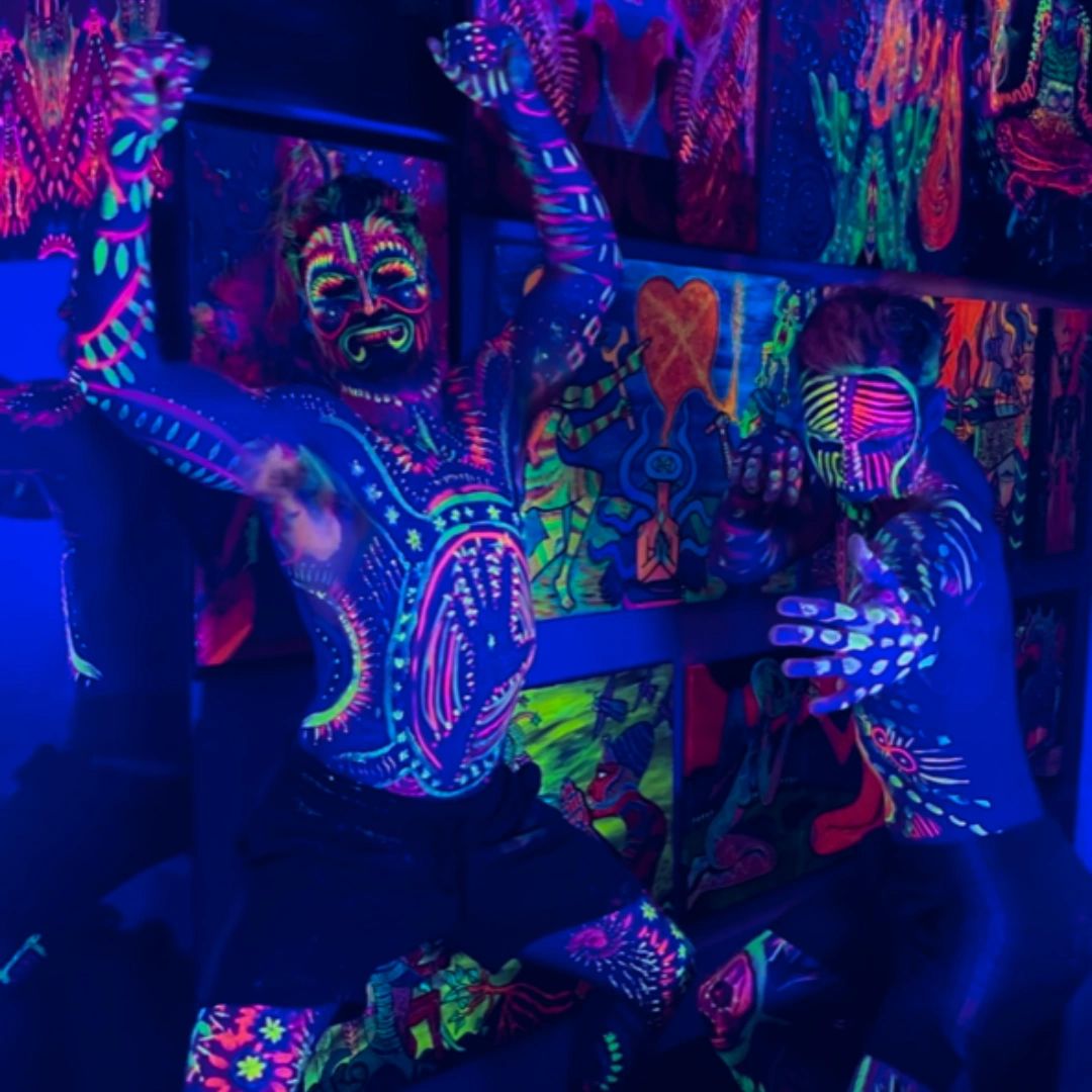 Blacklight body paint experience in NY is a psychedelic adventure