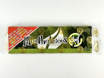 Mentholicious herbal smoking leaves wrapper with warning label.