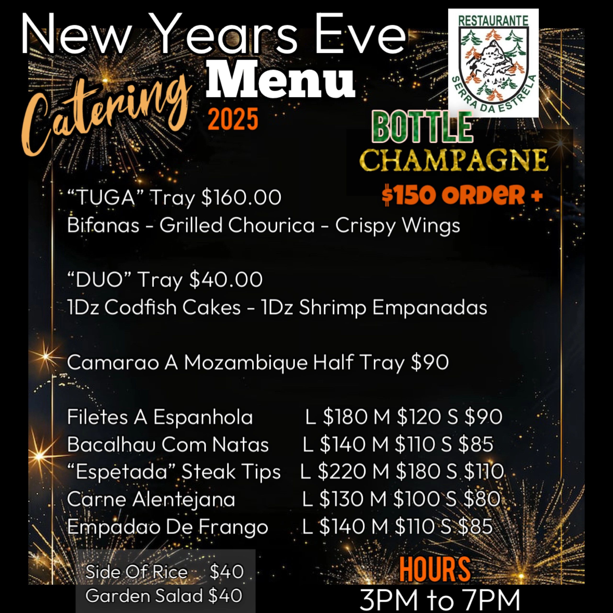 To Guarantee Your Catering Order, Please Have it in by DECEMBER 30th by TEXTING 401-692-0931. Thank 
