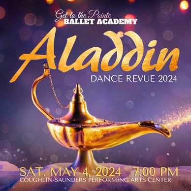 Aladdin-themed dance revue by Pointe Ballet Academy set for May 4, 2024.