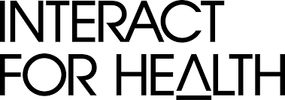 Logo with text 'INTERACT FOR HEALTH' in bold black letters.