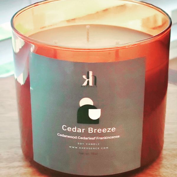 Cedar Breeze Soy Candle(3 wick)
Net wt. 15oz.