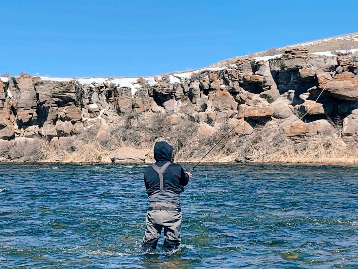 Jake Schilling Trout Spey Fly Fishing guide on the Upper Madison River, near Cameron, Montana. 