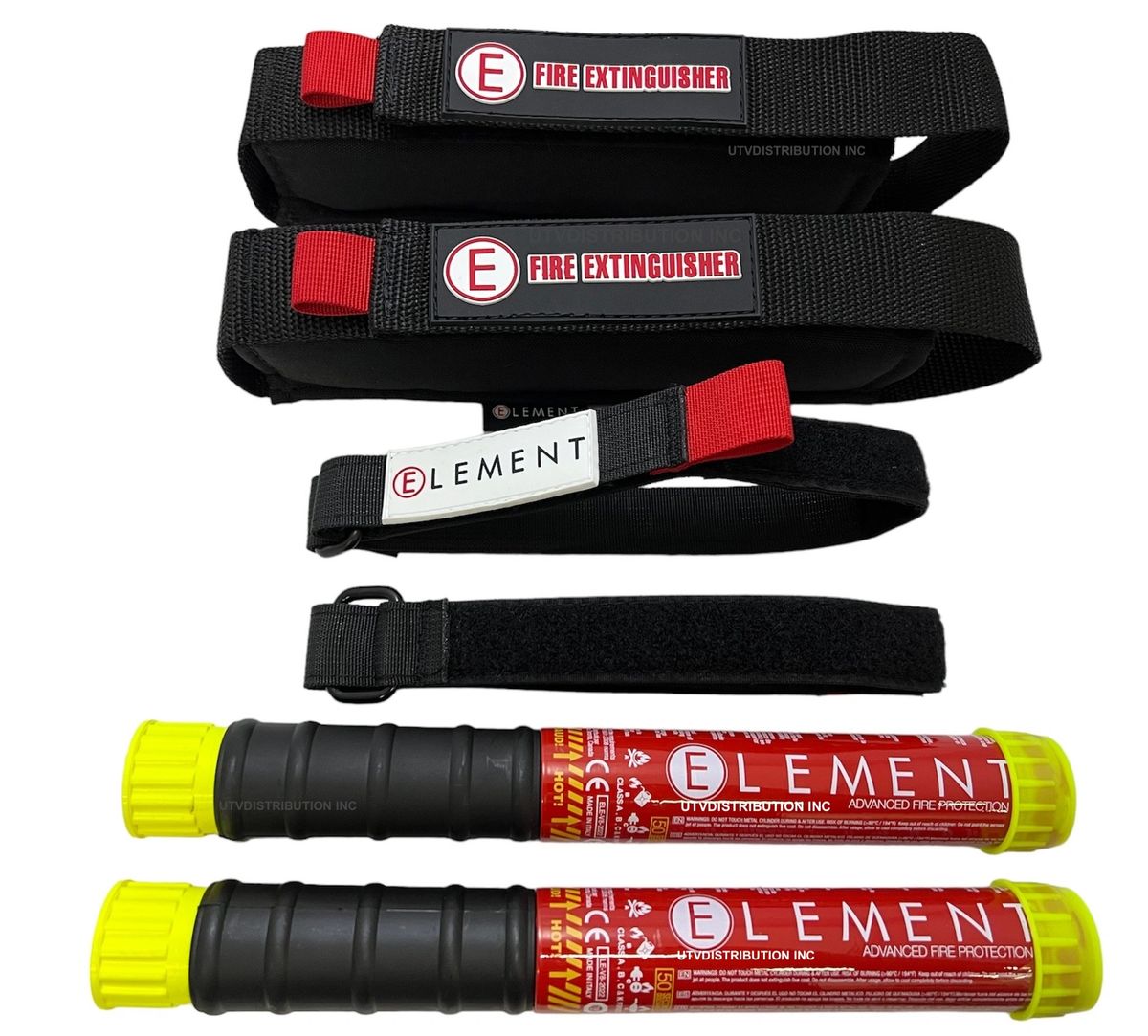 ELEMENT E50 / E100 Fire Extinguisher 2 Extinguishers / 2 Pouches / 2 straps