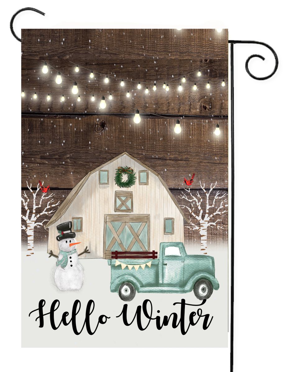 Hello Winter Garden Flag Wholesale Package of Three Flags G2128
