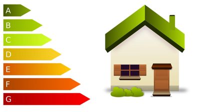 Energy efficient house concept with classification graph sign