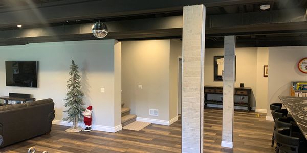 Tiled posts in finished basement