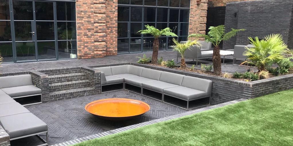 Patio Paving, Outdoor Fireplace In Canford Cliffs, Lilliput. Landscaping In Sandbanks, Poole
