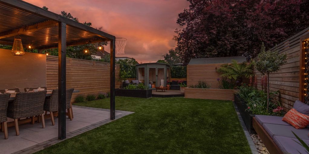 Outdoor Living. Garden Room And Pergola with Landscaping In Lilliput, Sandbanks, Poole