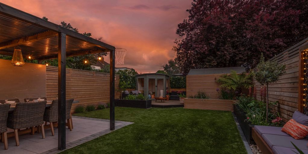 Outdoor Living. Garden Room And Pergola with Landscaping In Lilliput, Sandbanks, Poole