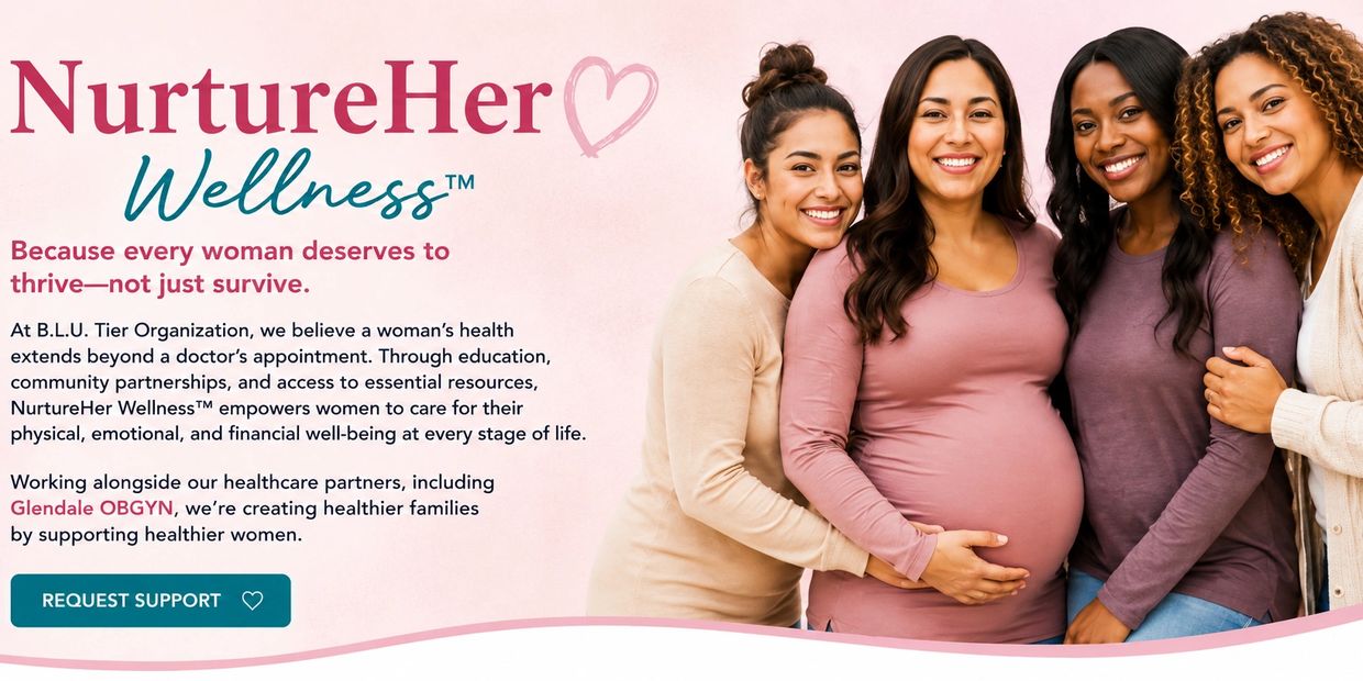 Group of women smiling, promoting women's wellness.