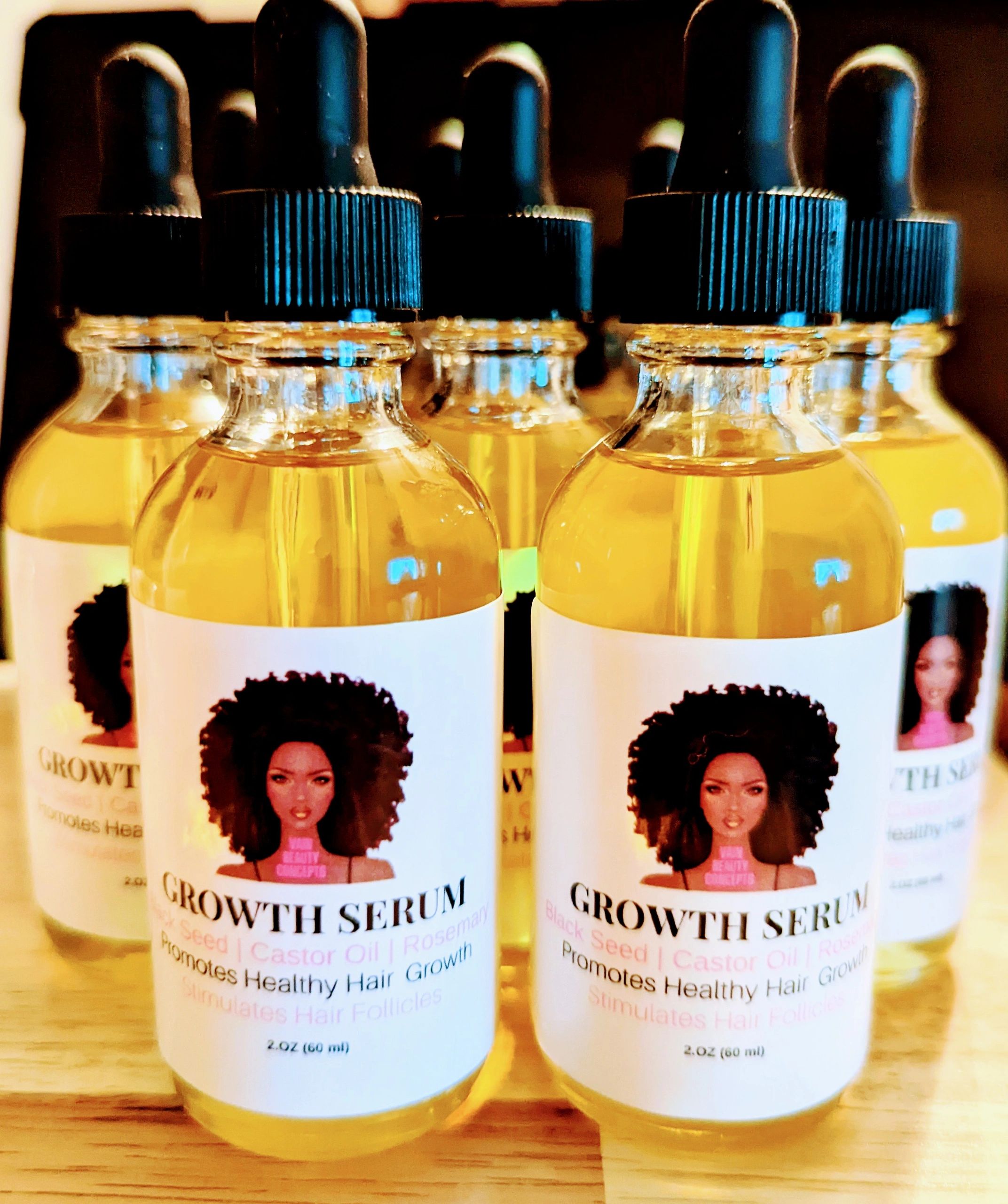 This all natural pure oil promotes healthy hair growth by stimulating slow producing hair follicles.