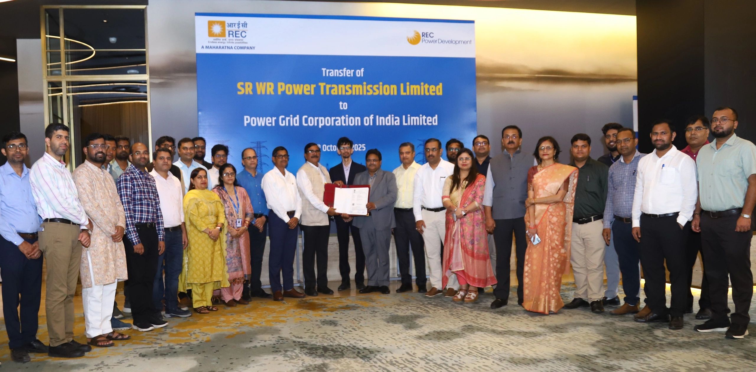 RECPDCL Hands Over SR WR PTL To M/s Power Grid Corporation